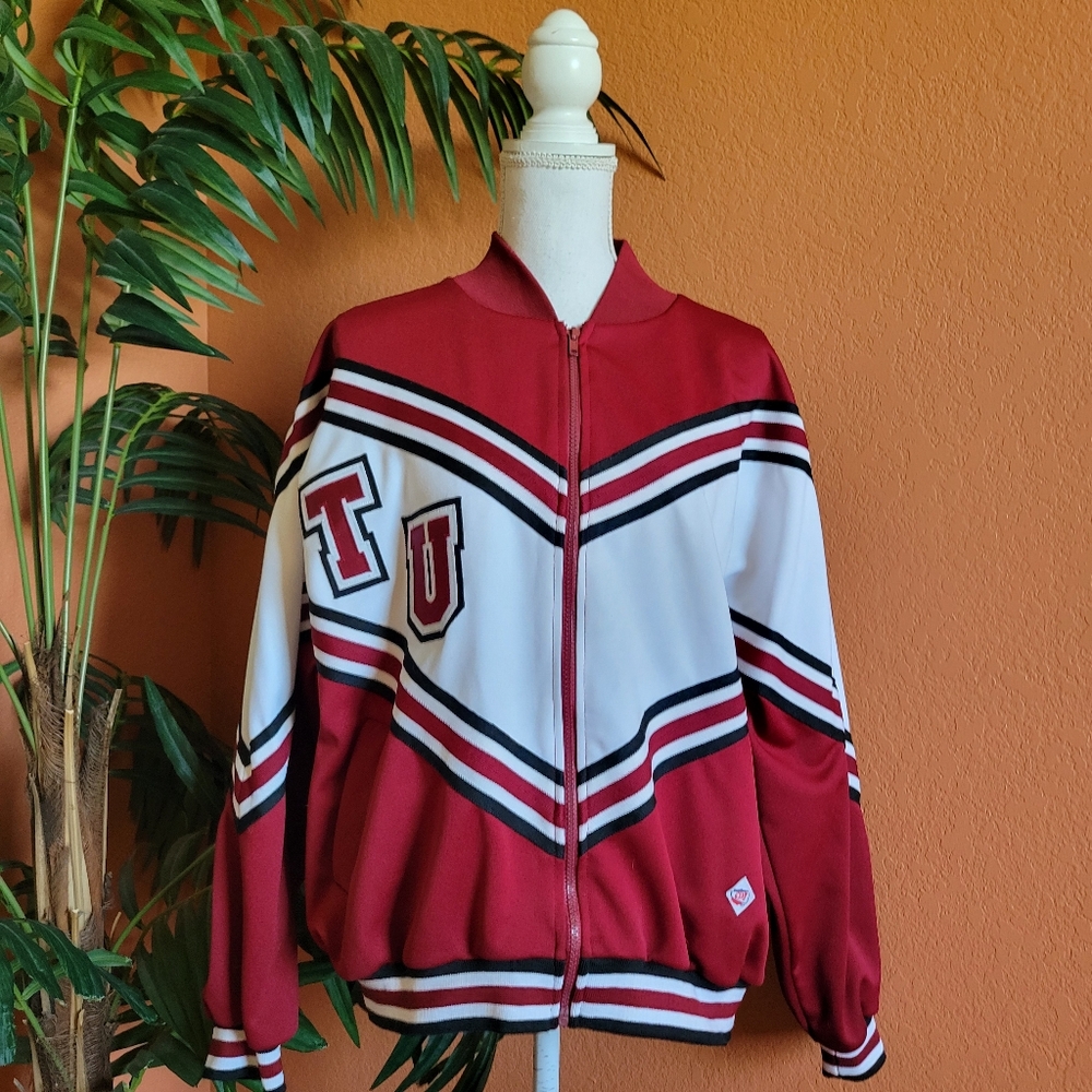 TU Cheerleader & Danzteam Jacket Crimson Black White XL Zip Up USA - Picture 10 of 10